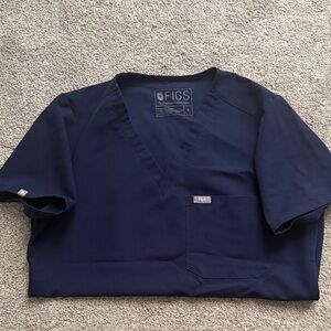 Figs Navy Catarina scrub top